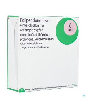 Paliperidone teva 6mg lib.prolongee comp 112 x 6mg