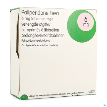 Paliperidone teva 6mg lib.prolongee comp 112 x 6mg
