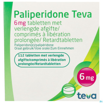 Paliperidone teva 6mg lib.prolongee comp 112 x 6mg