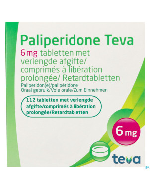 Paliperidone teva 6mg lib.prolongee comp 112 x 6mg