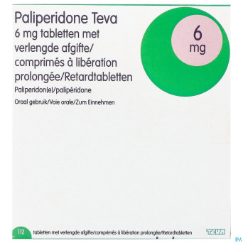 Paliperidone teva 6mg lib.prolongee comp 112 x 6mg