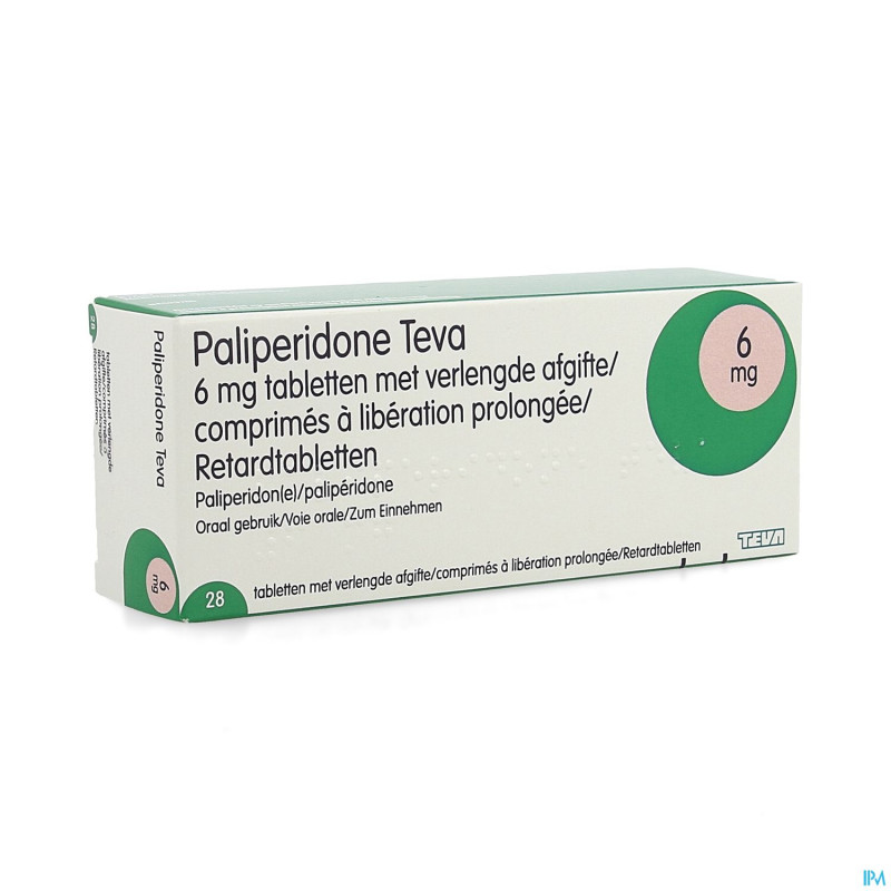 Paliperidone teva 6mg lib.prolongee comp  28 x 6mg