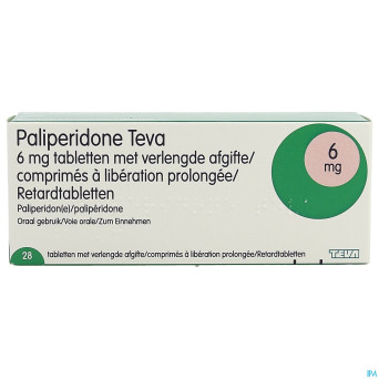 Paliperidone teva 6mg lib.prolongee comp  28 x 6mg