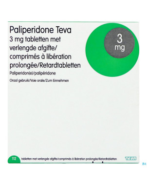 Paliperidone teva 3mg lib.prolongee comp 112 x 3mg