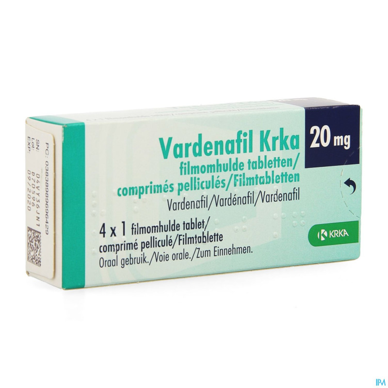 Vardenafil krka 20mg comp pell  4 x 20mg
