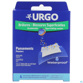 Urgo brulures superficielles wtp pansement10x7cm 4