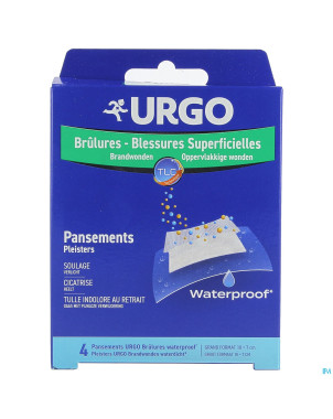 Urgo brulures superficielles wtp pansement10x7cm 4