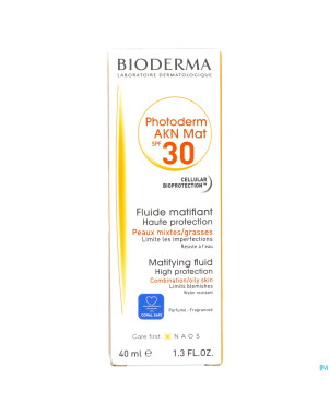 Bioderma photoderm akn mat spf30 tube canule  40ml