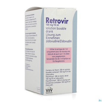 Retrovir 100mg/10ml sol buv.fl 200ml+seringue 1ml