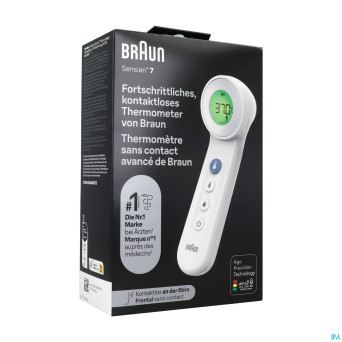 Braun thermometre s/cont.+contact age precis.blanc