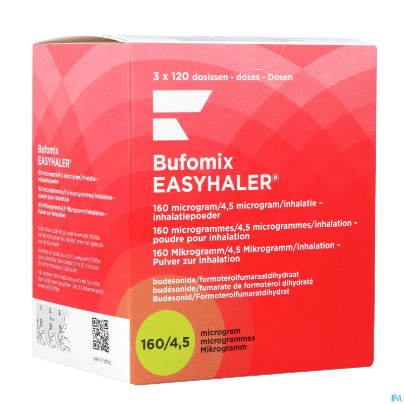 Bufomix 160mcg 4,5mcg easyhaler inhal pulv dos 360