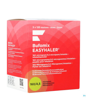Bufomix 160mcg 4,5mcg easyhaler inhal pulv dos 360
