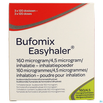 Bufomix 160mcg 4,5mcg easyhaler inhal pulv dos 360