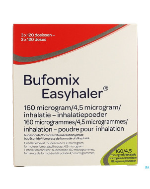 Bufomix 160mcg 4,5mcg easyhaler inhal pulv dos 360