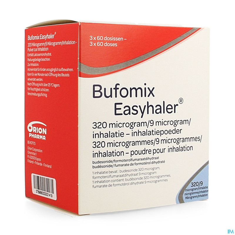 Bufomix 320mcg 9,0mcg easyhaler inhal pulv dos 180