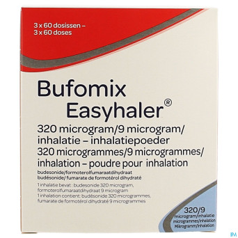 Bufomix 320mcg 9,0mcg easyhaler inhal pulv dos 180