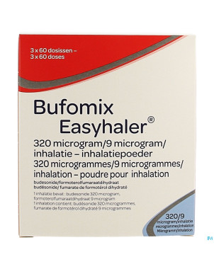 Bufomix 320mcg 9,0mcg easyhaler inhal pulv dos 180