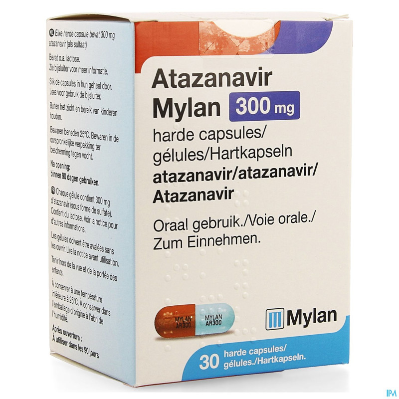 Atazanavir viatris 300mg caps dur 30
