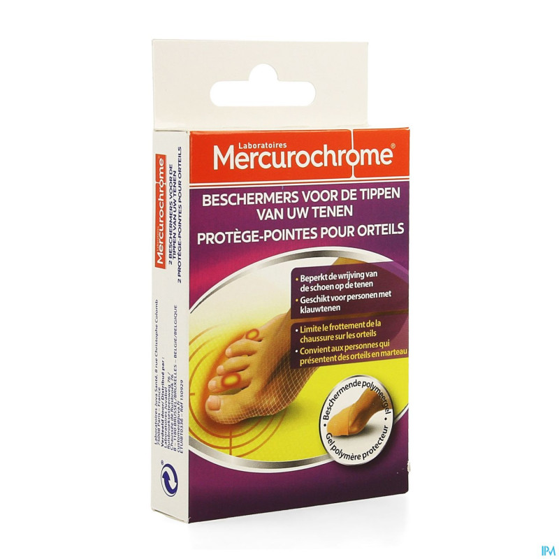 Mercurochrome protege pointes orteils