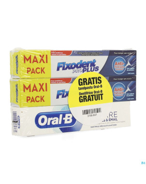 Fixodent pro+ a/part.2x57g+dentif repair50ml grat.