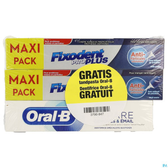 Fixodent pro+ a/part.2x57g+dentif repair50ml grat.