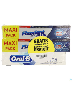 Fixodent pro+ a/part.2x57g+dentif repair50ml grat.