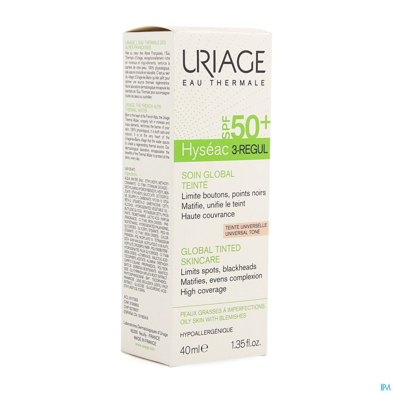 Uriage hyseac 3-regul soin global teinte ip50+40ml