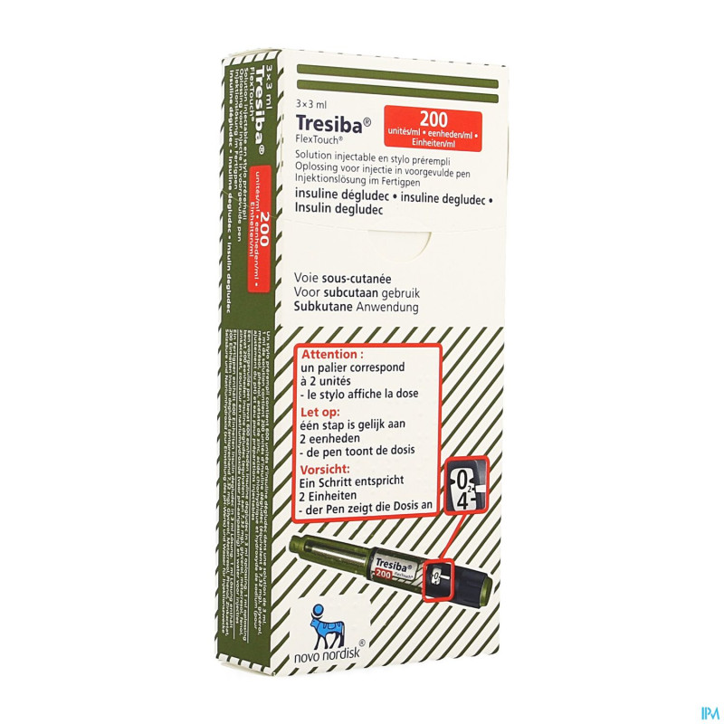 Tresiba 200u/ml sol inj stylo pre. flextouch 3x3ml