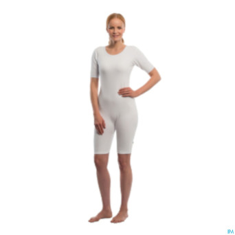 Suprima 4697 body manche courte+zip jambe blanc xl