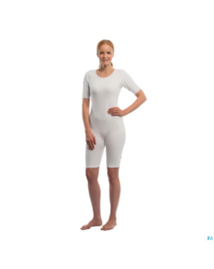 Suprima 4697 body manche courte+zip jambe blanc xl