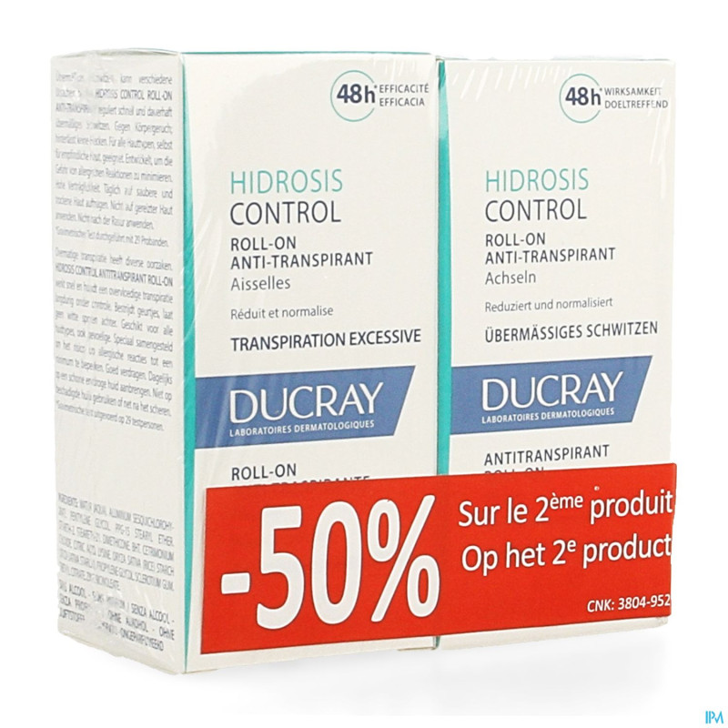 Ducray hidrosis control roll on duo promo   2x40ml