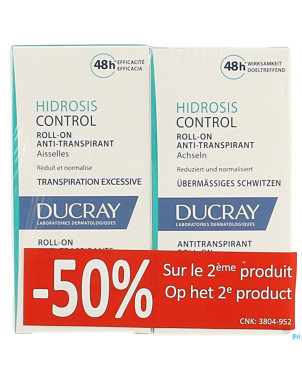 Ducray hidrosis control roll on duo promo   2x40ml