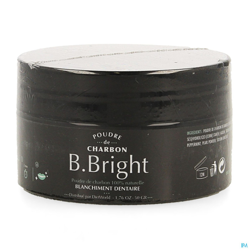 B. bright pdr charbon blanchiment dentaire 50g