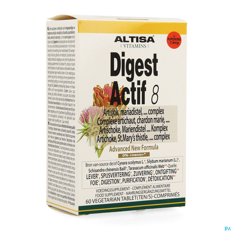 Altisa digest actif 8 complexe artichaut   comp 60