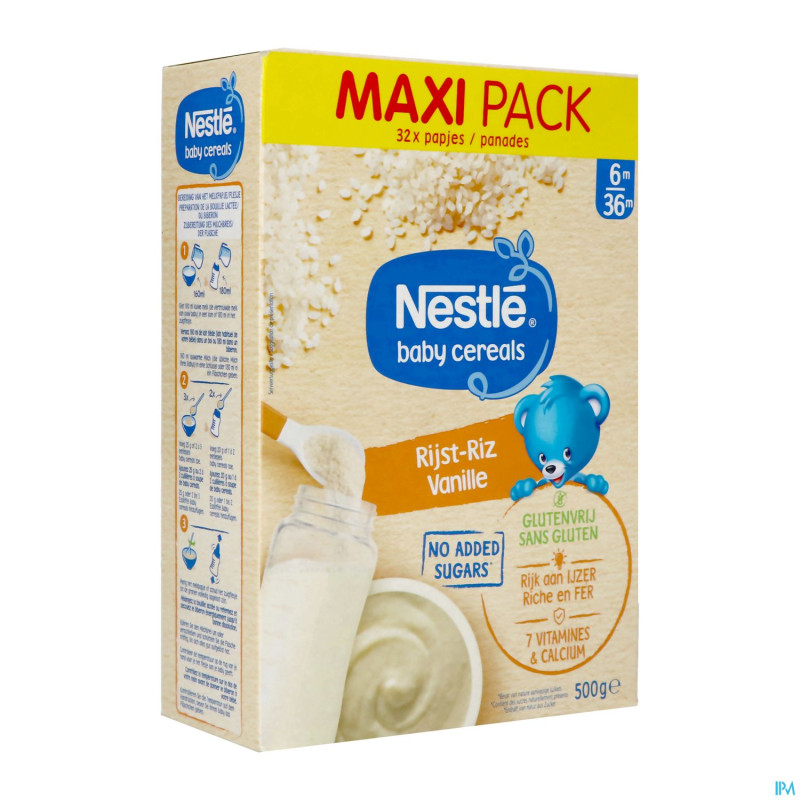 Nestle baby cereals riz vanille s/gluten 500g