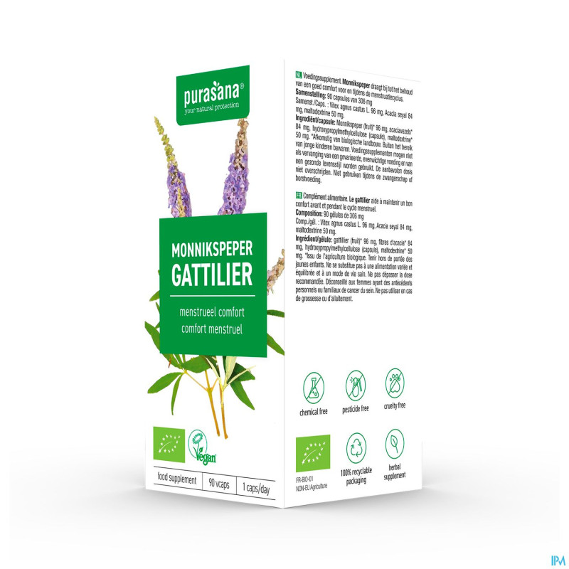 Purasana vegan gattilier 9mg    caps 90 fr-bio-02