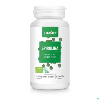 Purasana vegan spirulina 500mg  caps 360 be-bio-02