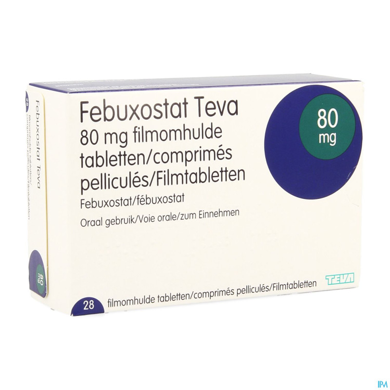 Febuxostat teva  80mg comp pell  28 x  80mg