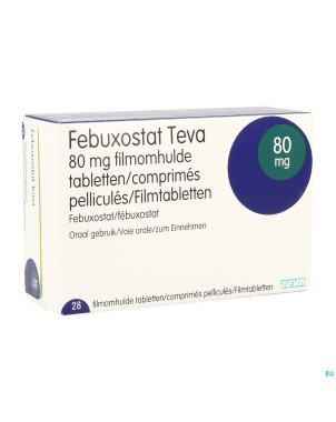 Febuxostat teva  80mg comp pell  28 x  80mg