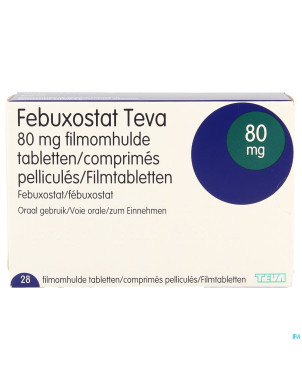 Febuxostat teva  80mg comp pell  28 x  80mg