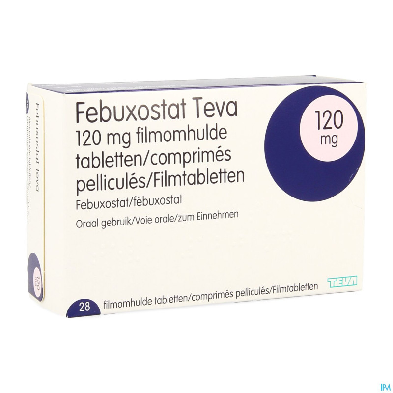 Febuxostat teva 120mg comp pell  28 x 120mg