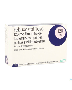 Febuxostat teva 120mg comp pell  28 x 120mg