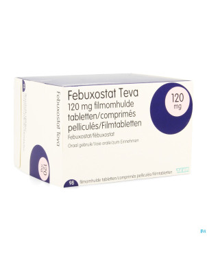 Febuxostat teva 120mg comp pell  98 x 120mg