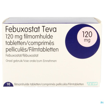 Febuxostat teva 120mg comp pell  98 x 120mg
