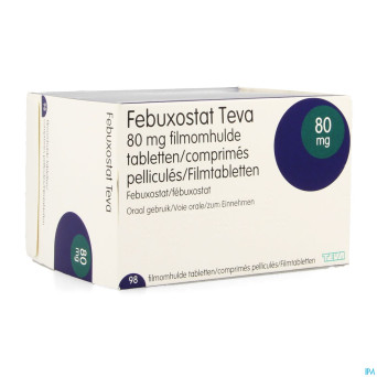 Febuxostat teva  80mg comp pell  98 x  80mg