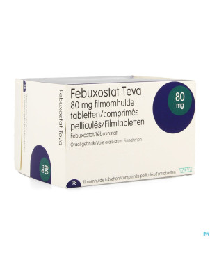 Febuxostat teva  80mg comp pell  98 x  80mg