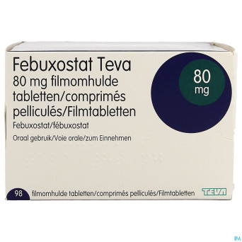 Febuxostat teva  80mg comp pell  98 x  80mg