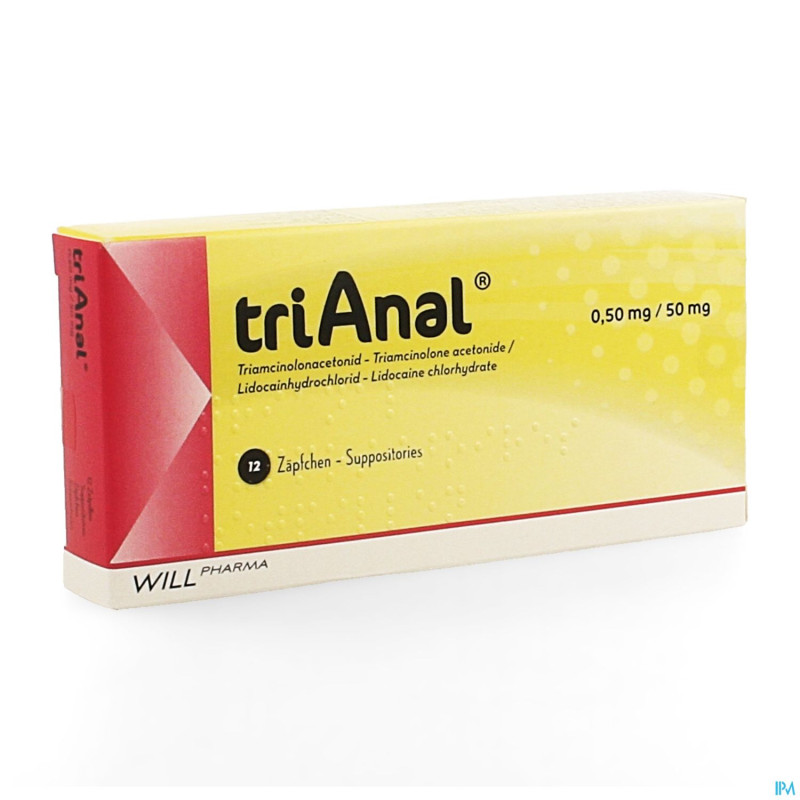 Trianal 0,50mg/50mg suppo 12