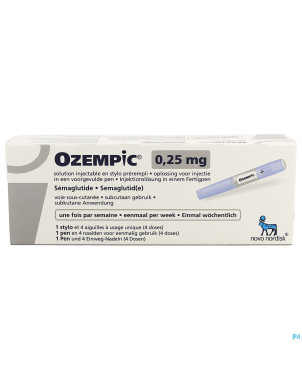 Ozempic 0,25mg sol inj 1,5ml stylo prer. 1+4 aig.