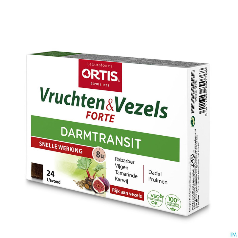 Ortis fruits & fibres forte    cubes 24